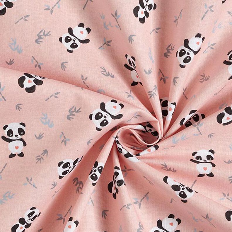 Tissu en coton Cretonne Panda câlin – rose,  image number 3