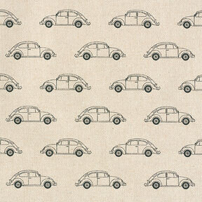 Tissu de décoration Semi-panama coccinelle mini VW – nature/noir, 