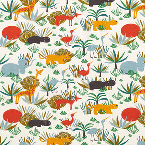 Jersey coton Animaux de la jungle curieux – nature, 