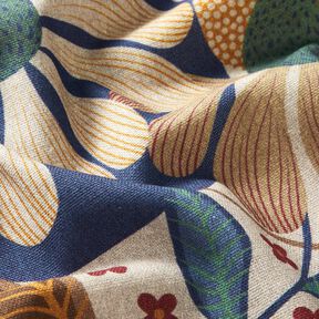 Tissu de décoration Semi-panama Image florale – nature/bleu, 