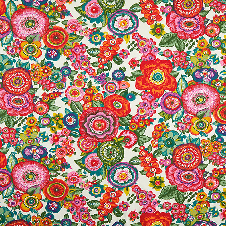 Tissu en coton Cretonne Floral – rouge,  image number 1