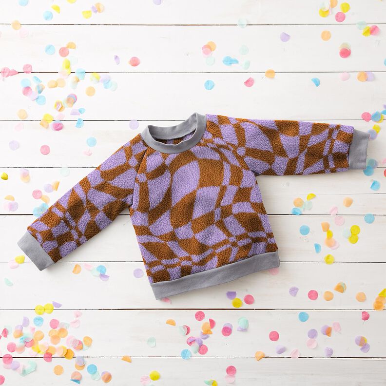 Ourson Motifs abstraits – marron/mauve,  image number 7