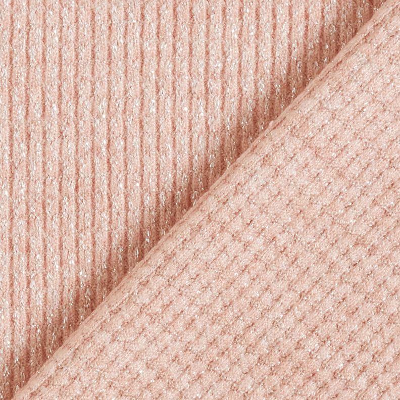 Tricot côtelé pailleté – vieux rose clair/argent,  image number 3