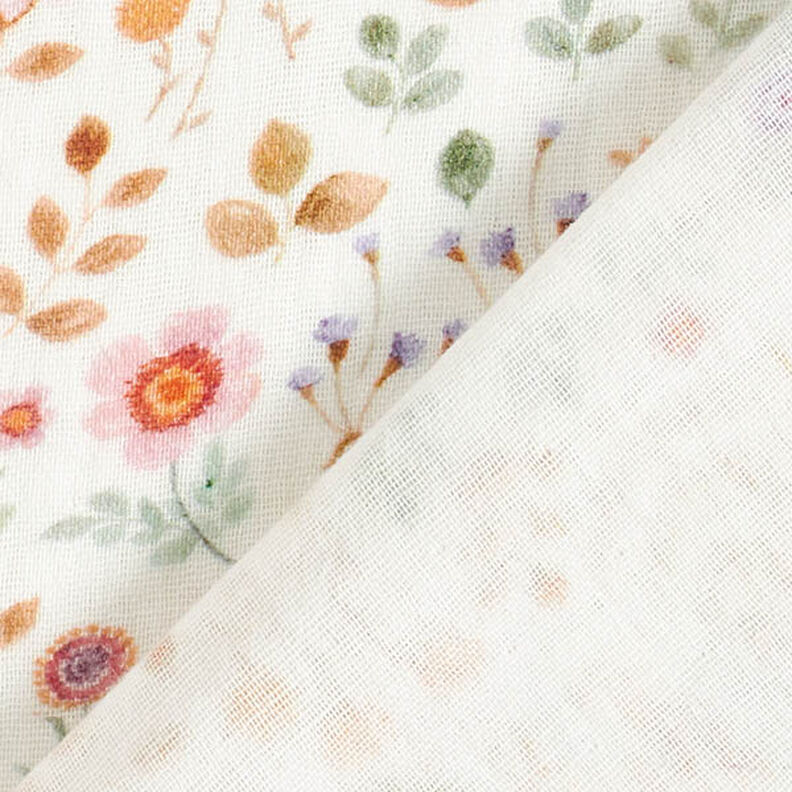 Tissu double gaze de coton Prairie fleurie multicolore Impression numérique – écru,  image number 4