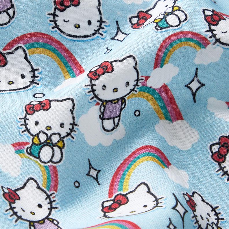 Popeline coton Arcs-en-ciel Hello Kitty Tissu sous licence | SANRIO – bleu ciel,  image number 2