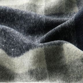 Tissu pour manteau Grands carreaux – bleu nuit/gris clair, 