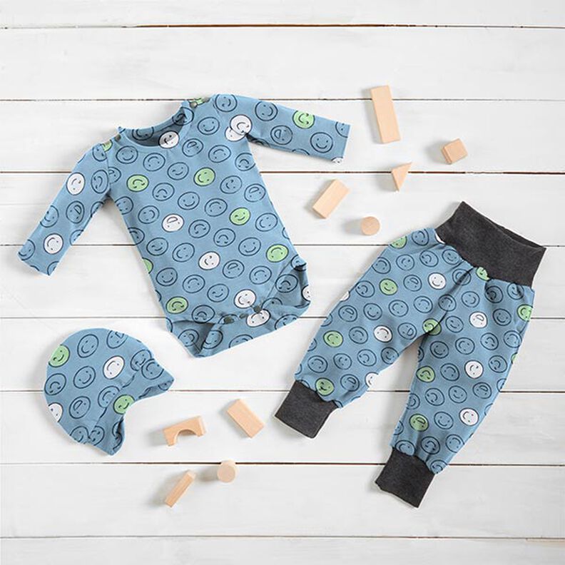 Jersey coton Smiley scintillant dans la nuit – bleu jean,  image number 7