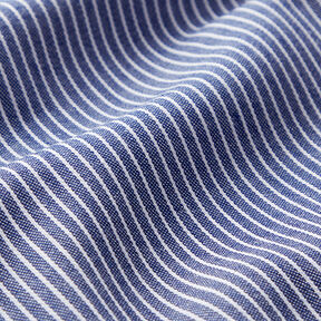 Tissu pour chemisier Coton mélangé Rayures – bleu marine/blanc, 