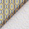 Tissu en coton Cretonne Hexagones motif rétro – bleu marine/jaune ocre,  thumbnail number 4