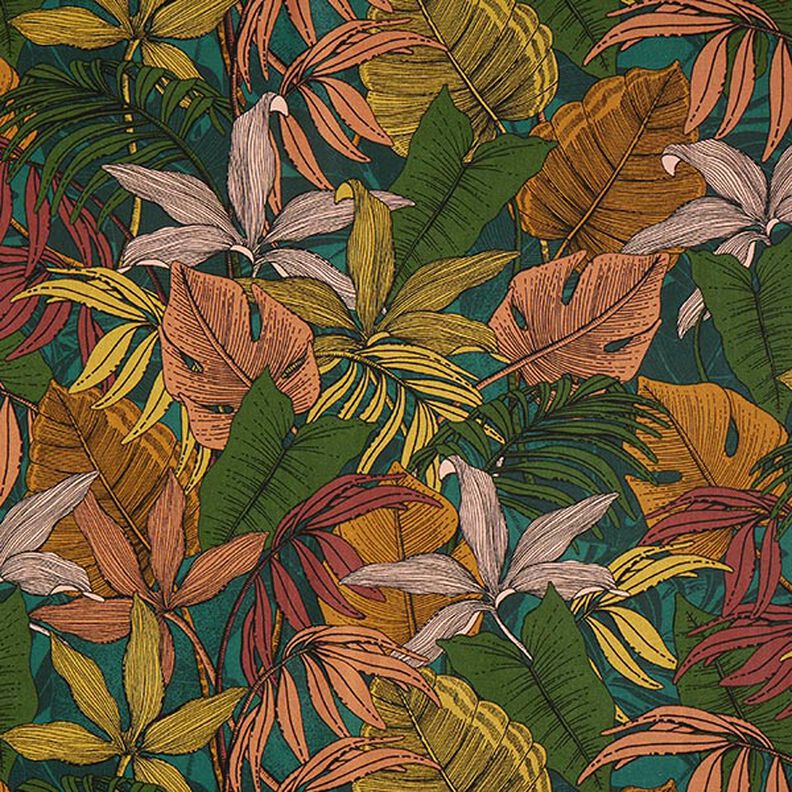Tissu de décoration Semi-panama jungle – vert foncé,  image number 1