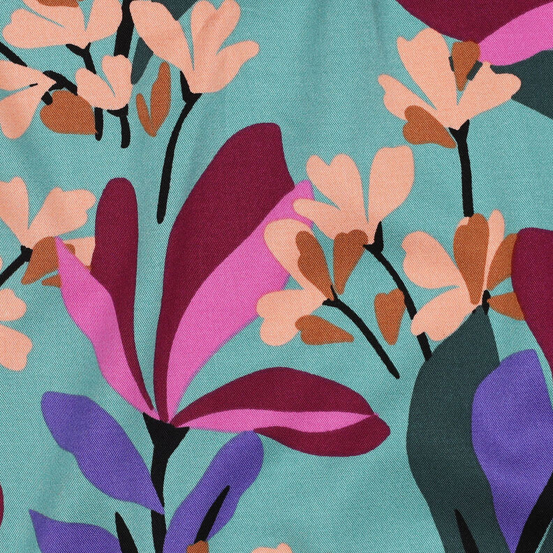 Rosella Stretch Spring Garden | Nerida Hansen – bleu aqua/rouge bordeaux,  image number 2