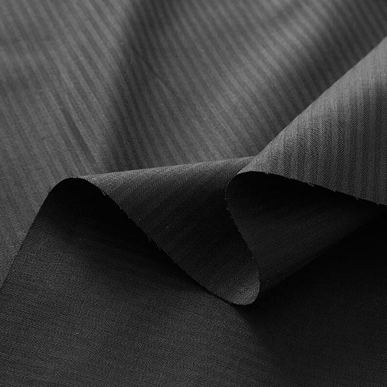 Tissu pour chemise Fines rayures – noir,  image number 3