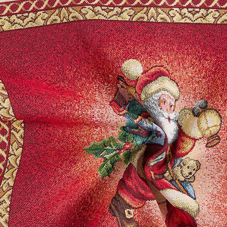 Tissu de décoration pièce Gobelin Père Noël – carmin,  image number 3