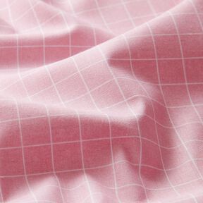 Tissu en coton Cretonne Carreaux en grille – rose clair, 