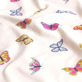 Jersey coton Papillon coloré – écru, 