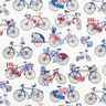 Tissu en coton Cretonne Vélos rétro – blanc/bleu,  thumbnail number 1