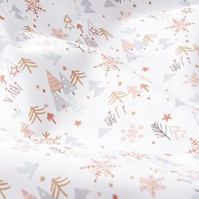 Tissu en coton Cretonne Sapins d'hiver – ivoire, 