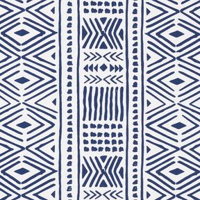 Tissu de décoration Canvas Ethno – bleu marine/blanc, 