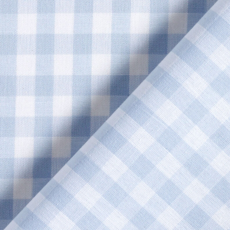 Tissu en coton Vichy à carreaux 1 cm – jean bleu clair/blanc,  image number 4
