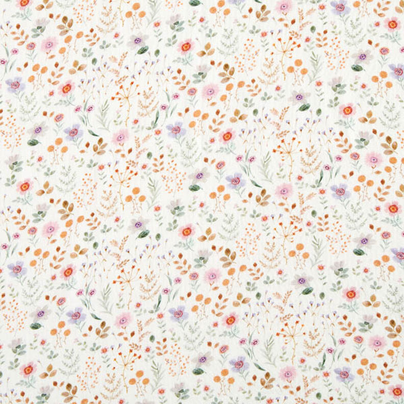 Tissu double gaze de coton Prairie fleurie multicolore Impression numérique – écru,  image number 1