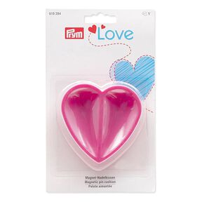 Coussin à épingles magnétique cœur [ Dimensions : 80 x 80 x 26 mm ] | Prym Love – rose vif, 