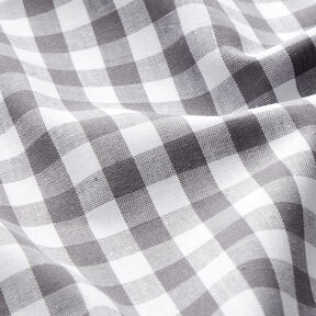Tissu en coton Vichy à carreaux 1 cm – gris perle/blanc, 