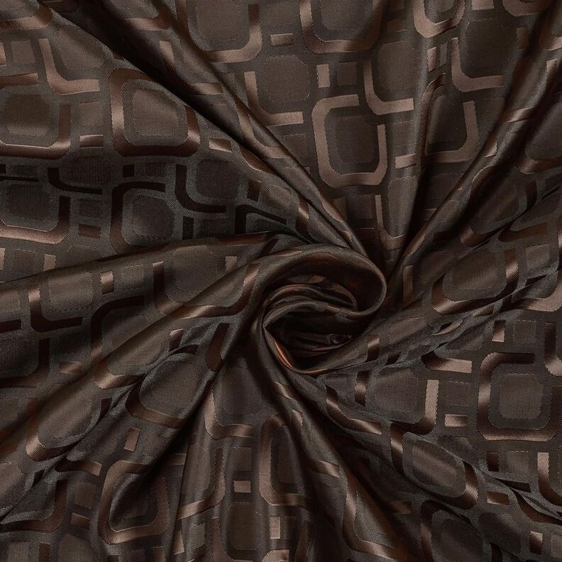 Tissu de doublure Jacquard Motif rétro – marron foncé,  image number 3