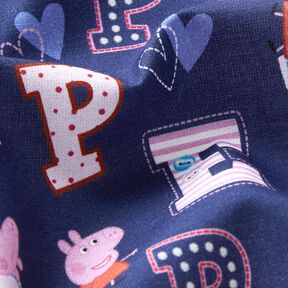 Popeline coton Lettrage Peppa Pig Tissu sous licence | ABC Ltd – indigo, 