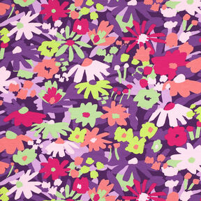 GOTS Jersey coton Pop Blossom | Nerida Hansen – aubergine, 