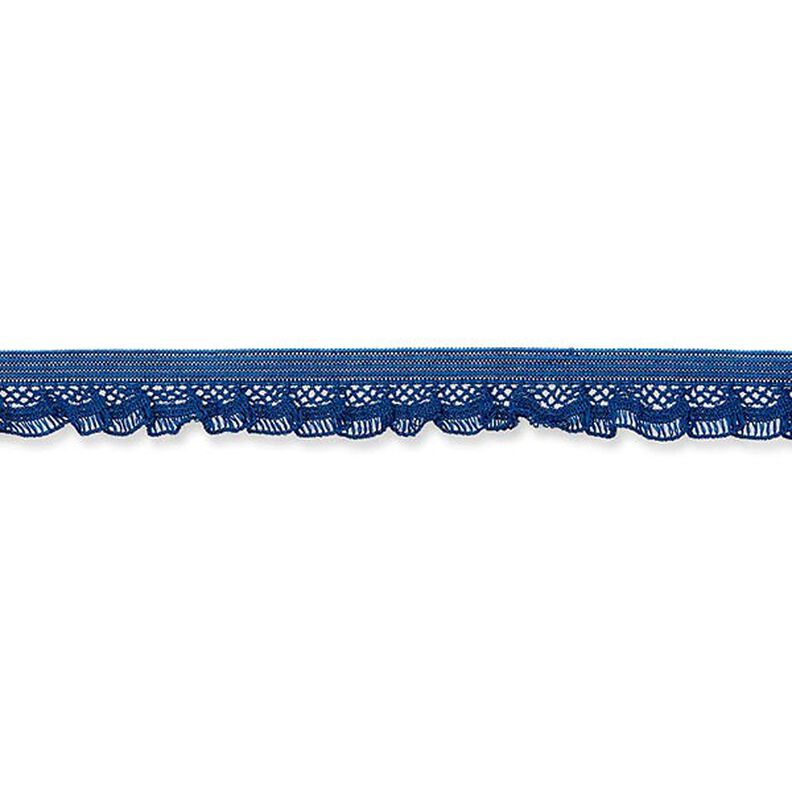 Dentelle ruchée élastique [15 mm] – bleu marine,  image number 2