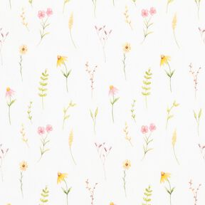 Jersey coton Fleurs de prairie aquarelle Impression numérique – ivoire/vieux rose, 