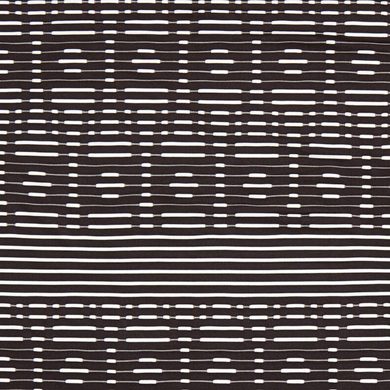 Tissu maille léger à rayures en relief – noir/blanc,  image number 1