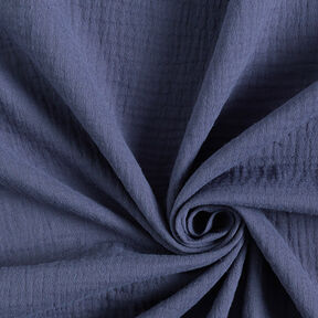 Tissu double gaze de coton – bleu jean, 