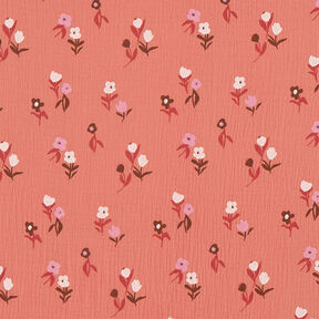 Tissu double gaze de coton Petites fleurs – cuivre, 