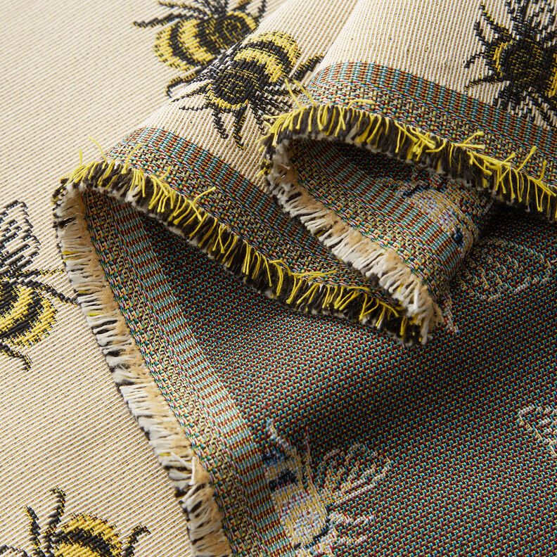 Tissu de décoration Gobelin Essaim d'abeilles – beige clair/jaune,  image number 3