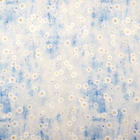 Satin stretch Marguerite en batik – nature/bleu clair, 