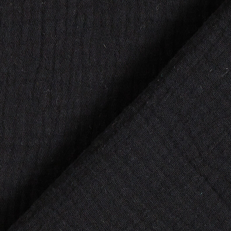 Tissu double gaze de coton – noir,  image number 4