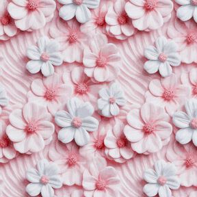 Popeline coton Fleurs en sucre Impression numérique – vieux rose clair, 