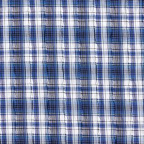 Tissu de coton Carreaux écossais froissé – bleu roi/blanc, 