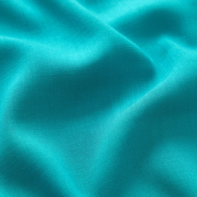 Tissu en viscose aspect lin – turquoise,  image number 2