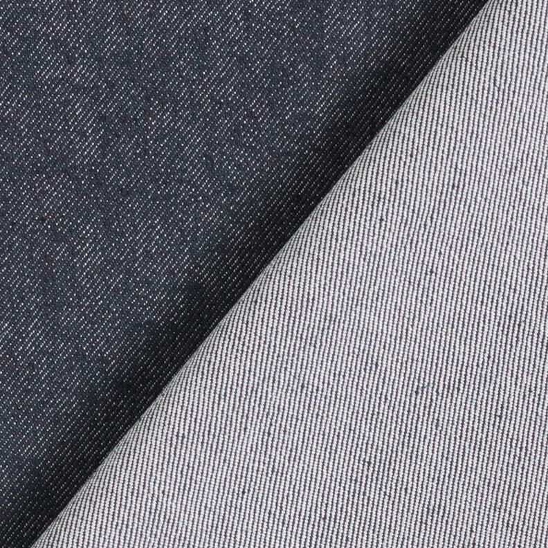 Denim de coton stretch mélangé moyen – bleu noir,  image number 3