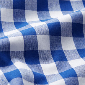 Tissu en coton Vichy à carreaux 1,7 cm – bleu roi/blanc, 