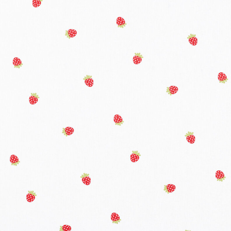 Popeline coton Fraises sucrées – blanc,  image number 1