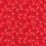 Tissu en coton Popeline Branches et baies – rouge/or,  thumbnail number 1