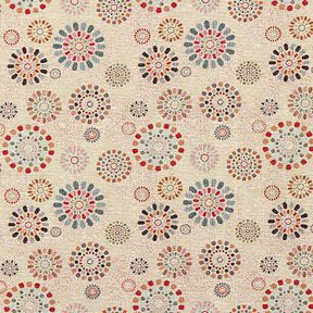 Tissu de décoration Gobelin Mandalas – beige clair/rose, 