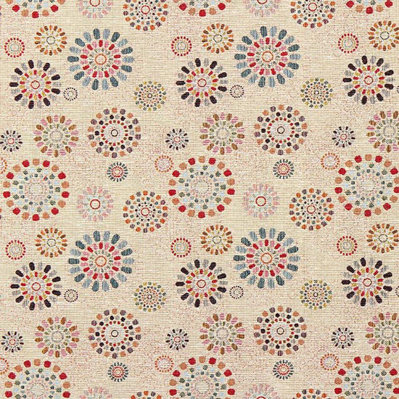 Tissu de décoration Gobelin Mandalas – beige clair/rose,  image number 1