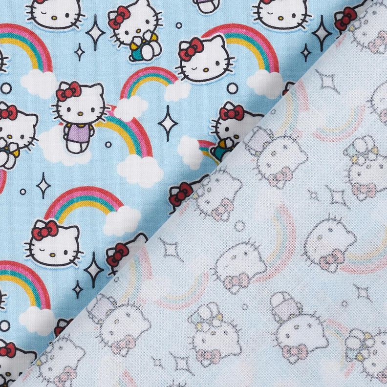 Popeline coton Arcs-en-ciel Hello Kitty Tissu sous licence | SANRIO – bleu ciel,  image number 4