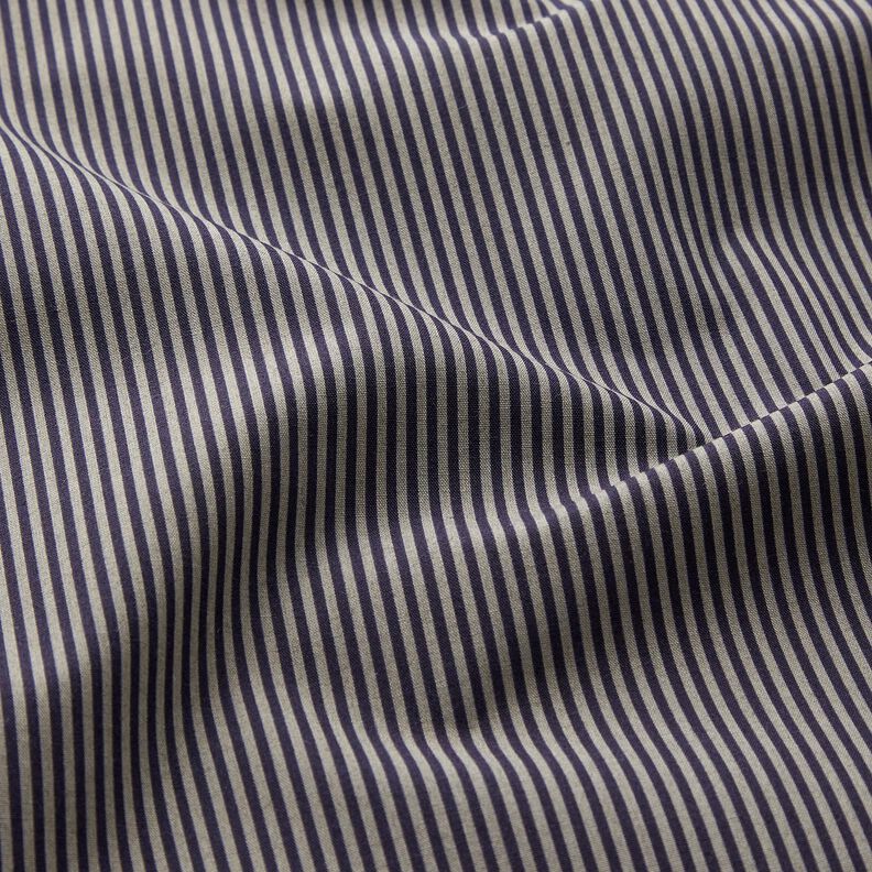 Tissu pour chemise à rayures verticales – noir/gris,  image number 2