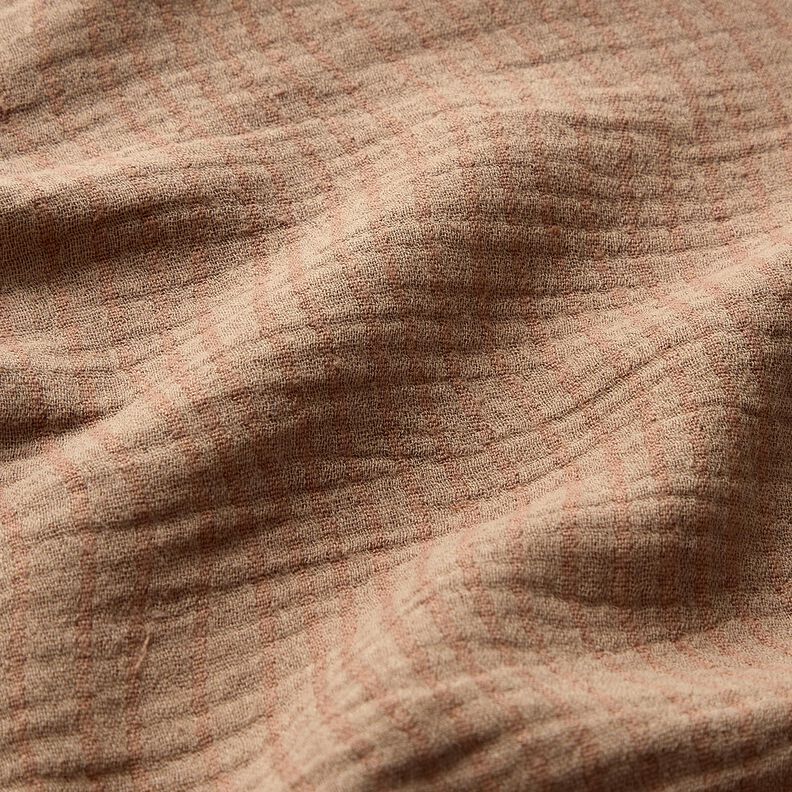 Mélange lin coton Jacquard Motif de vagues – marron moyen,  image number 2