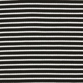 Jersey jacquard Rayures horizontales – noir/blanc, 